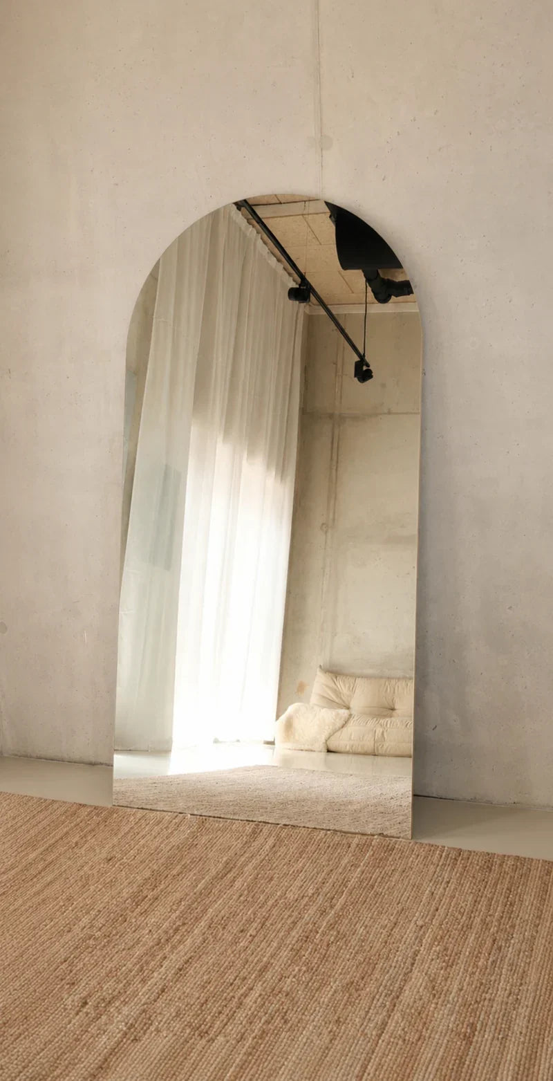 Miroir pleine longueur arqué Luna avec éclairage LED – 200 × 100 cm