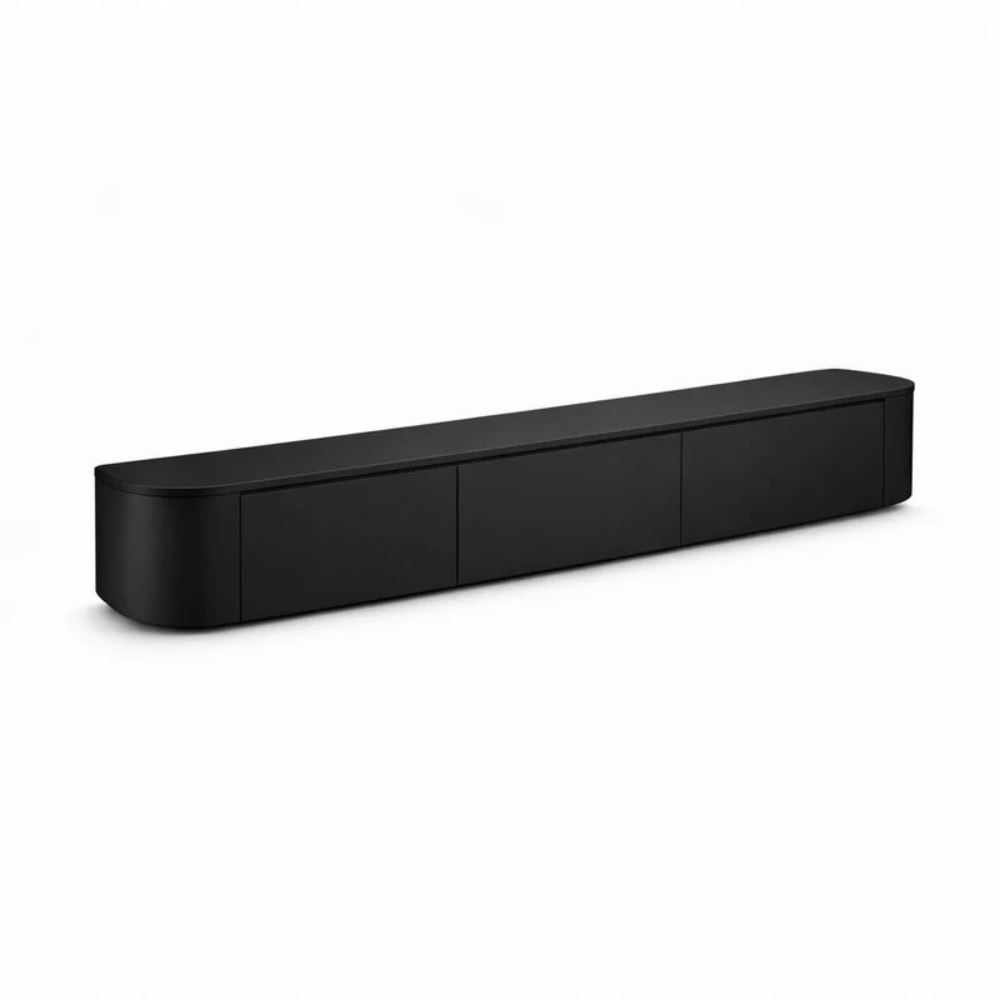 Meuble TV Japandi arrondi – Design aux côtés incurvés