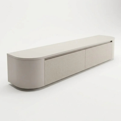 Meuble TV Japandi arrondi – Design aux côtés incurvés