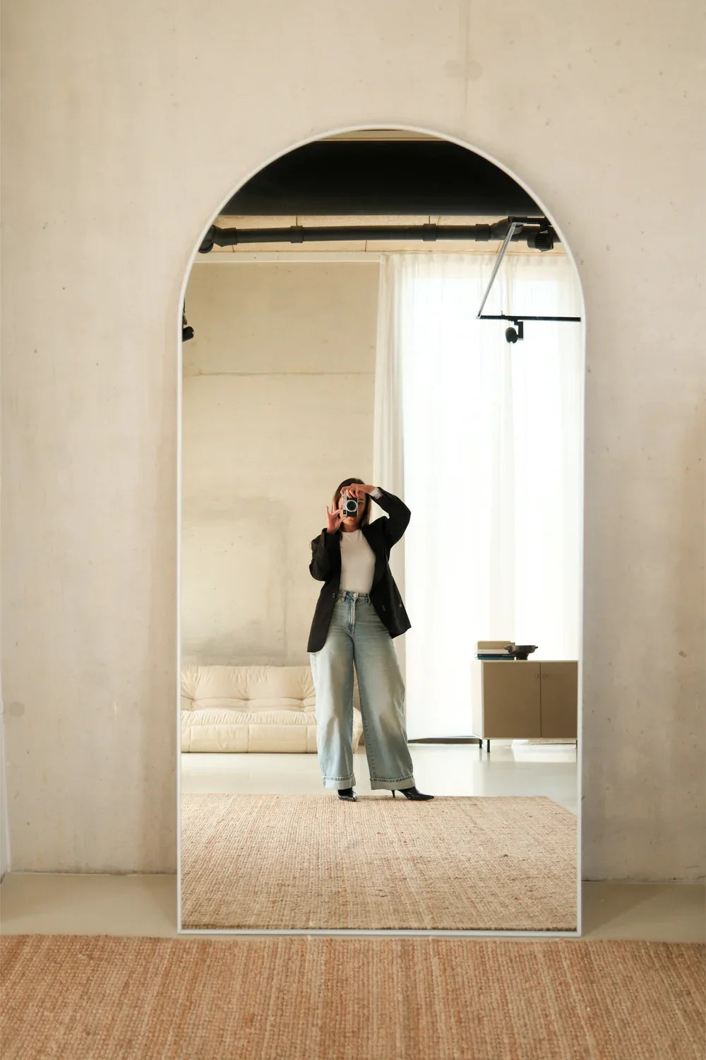 Miroir pleine longueur arqué Luna – 200 × 100 cm