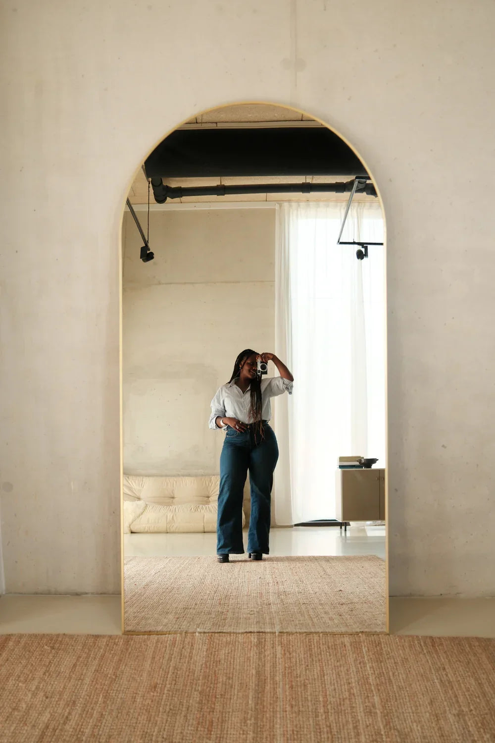 Miroir pleine longueur arqué Luna – 200 × 100 cm