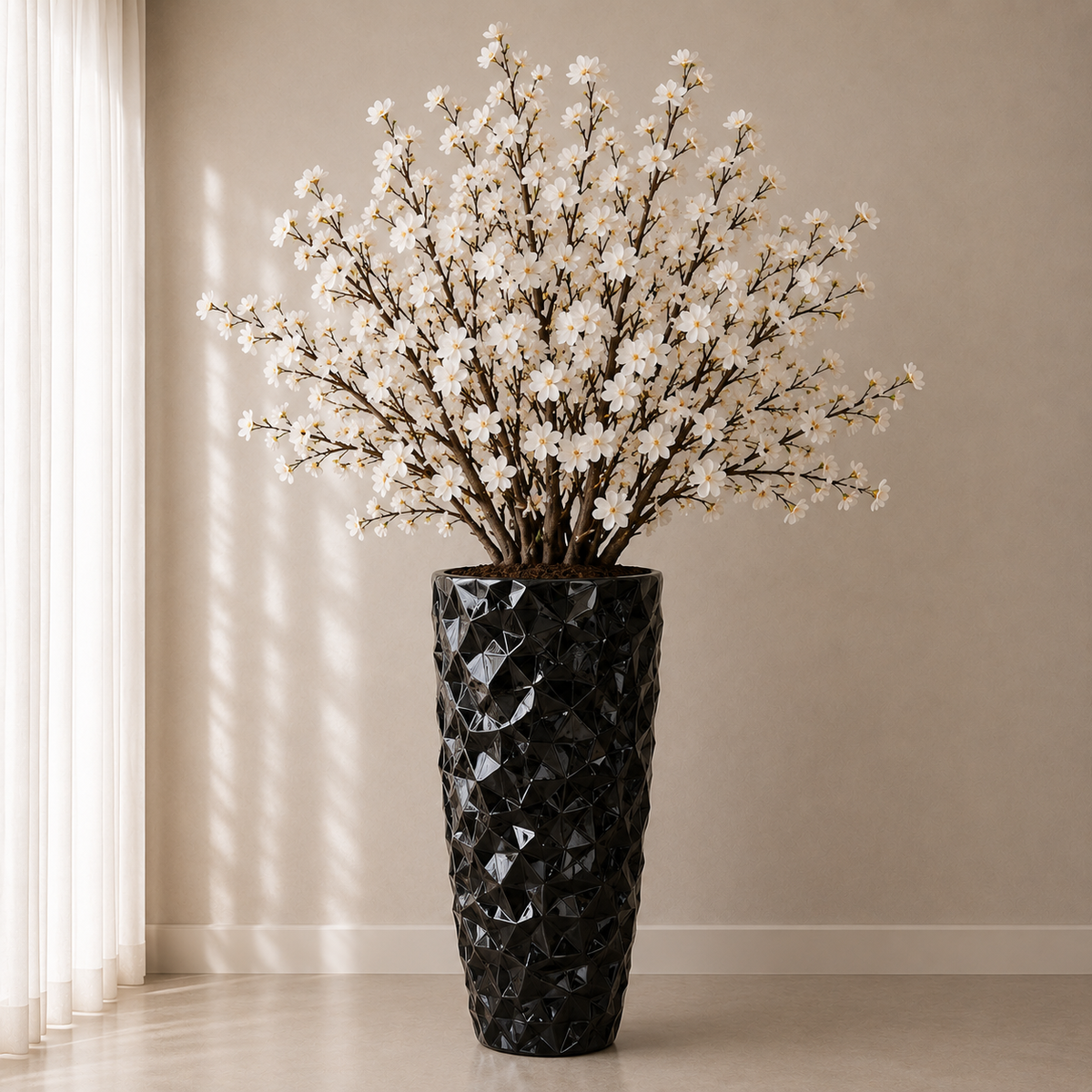 Vase coquillage artisanal avec branches décoratives incluses – Édition limitée