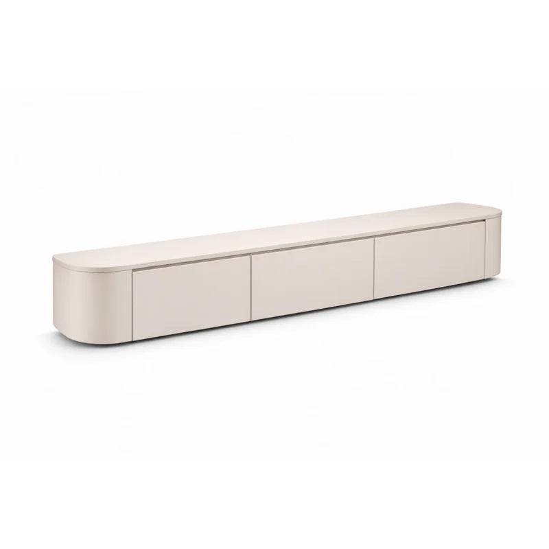 Meuble TV Japandi arrondi – Design aux côtés incurvés