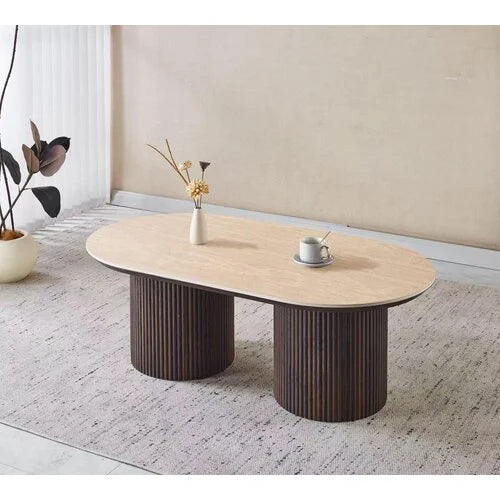 Table basse Kimberly en travertin – 130 cm