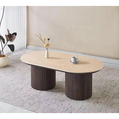 Table basse Kimberly en travertin – 130 cm